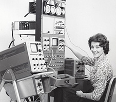Mary Allen Wilkes with a LINC at M.I.T., where she was a programmer.